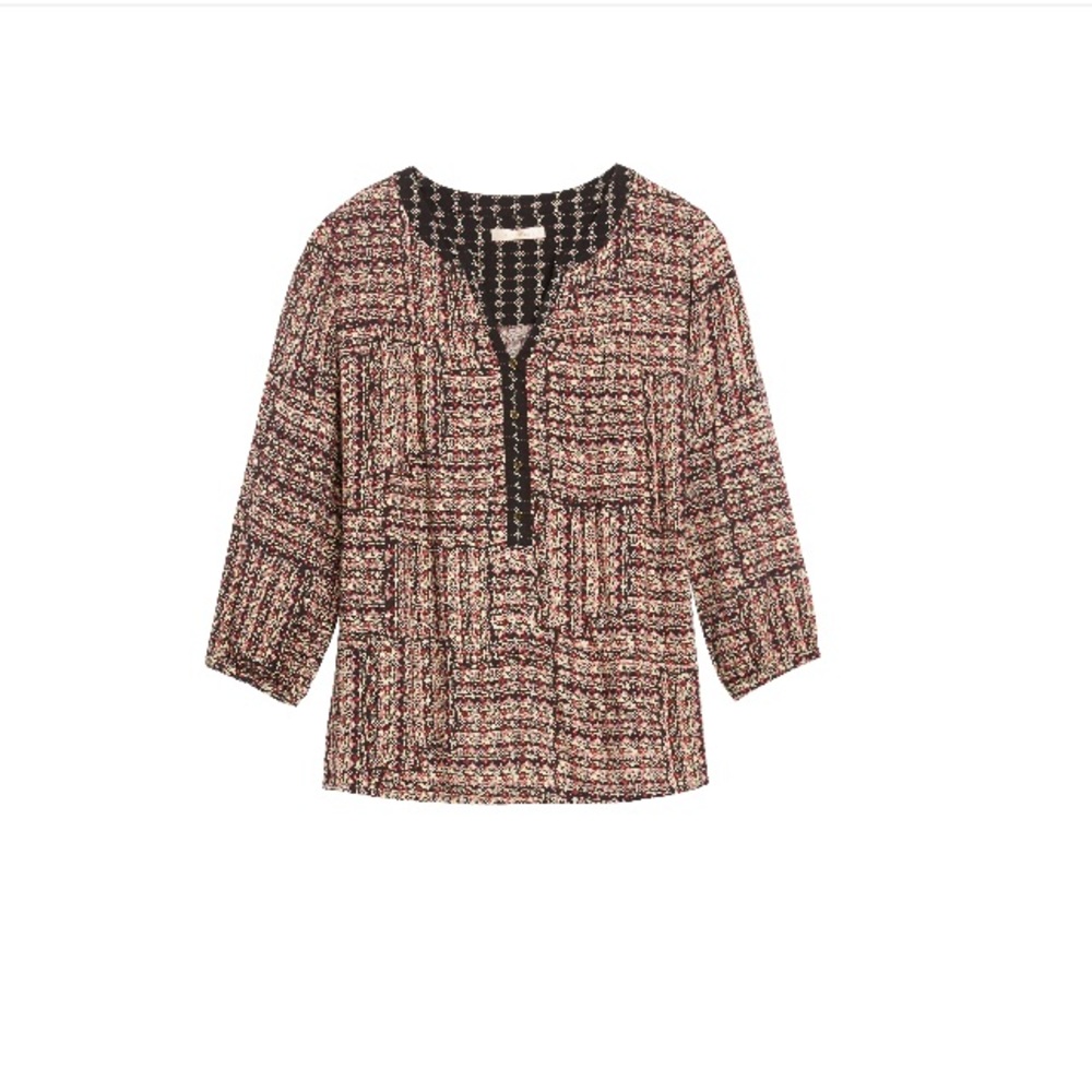 Skies Are Blue Rue Split Neck Top